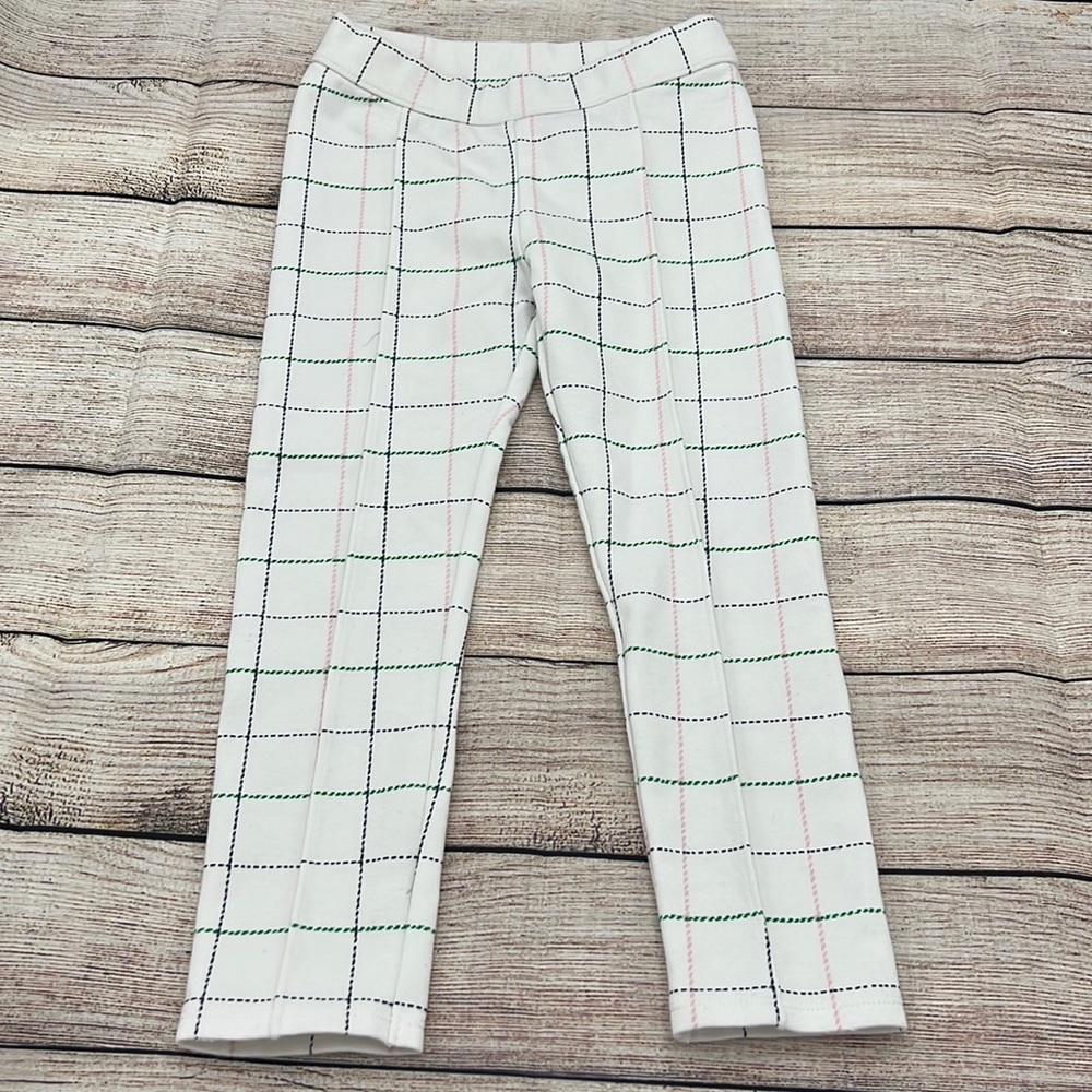 Janie and Jack Plaid White Pant Sz 4